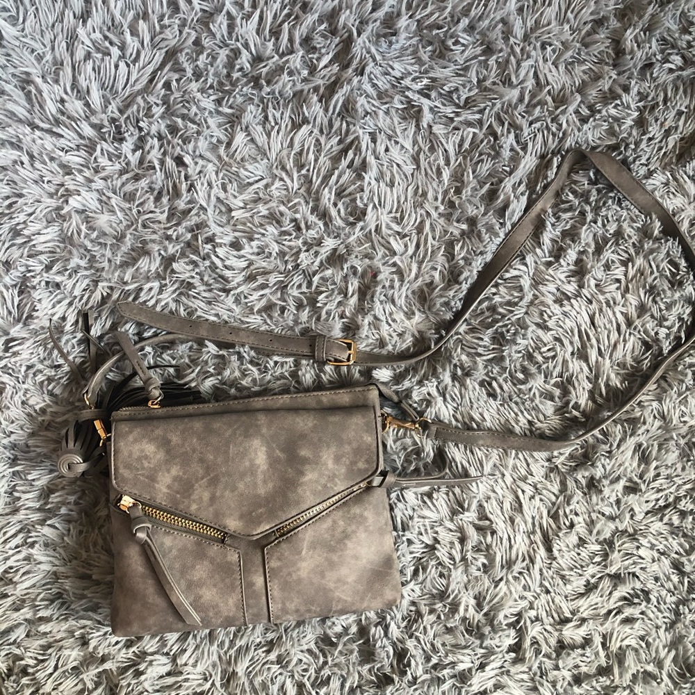 Violet Ray Gray Crossbody Bag